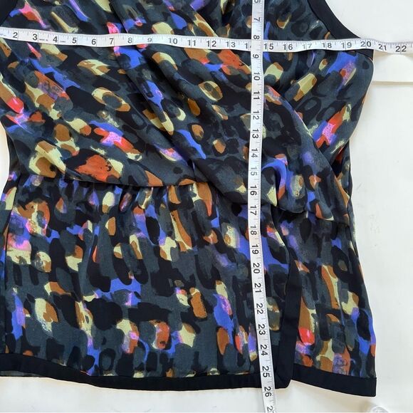 CAbi 3077 Abstract Black Multicolored Flaunt Wrap Sleeveless Blouse - Picture 10 of 12